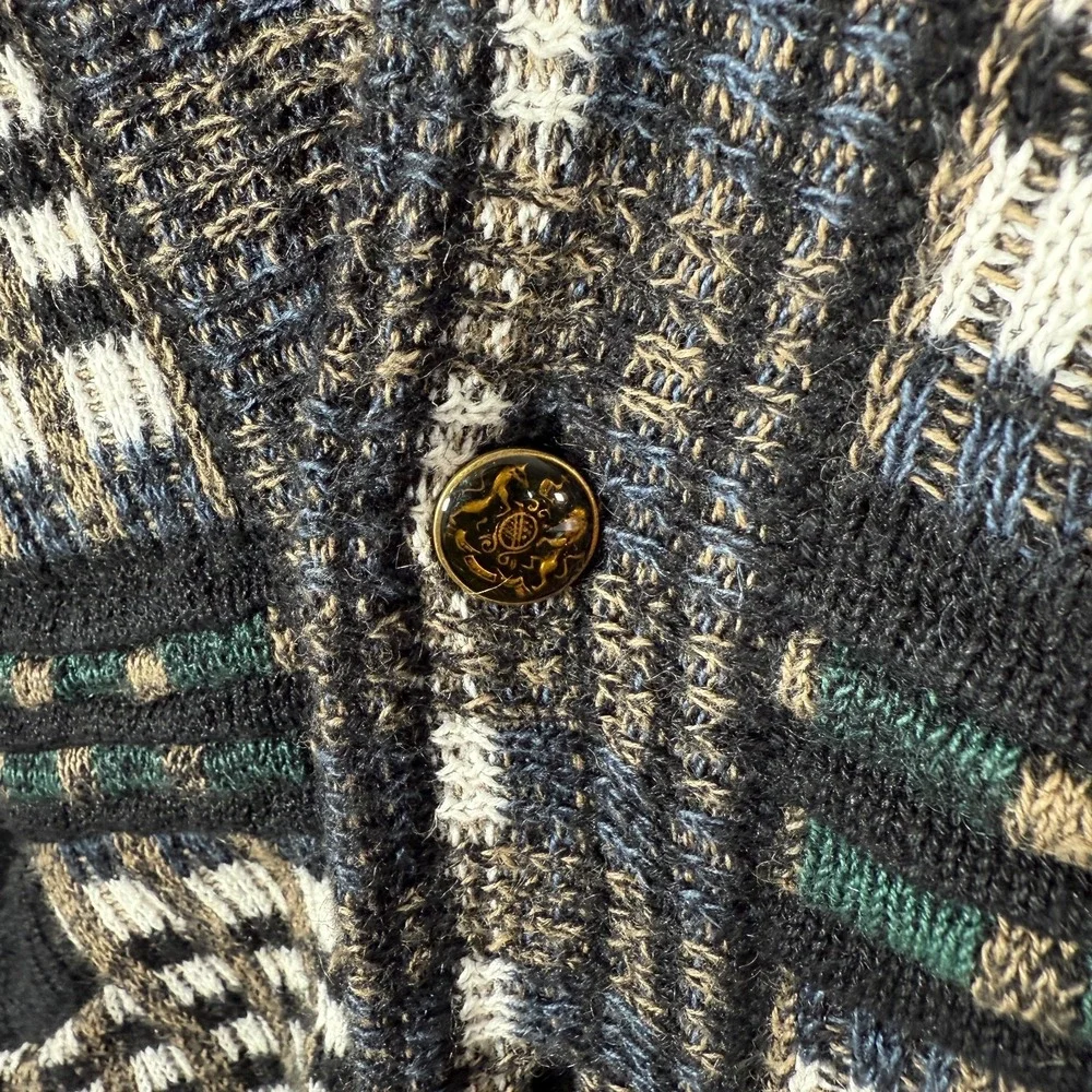 Vintage Bachrach Cardigan Mens Large Button Sweater‎ Textured Cosby Style